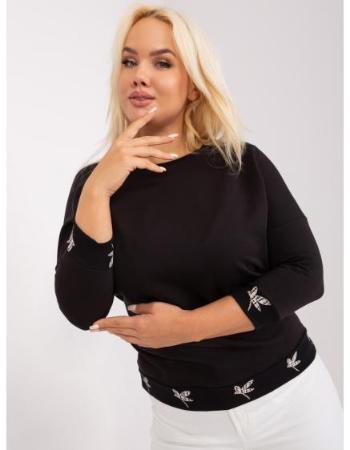 Dámská halenka plus size s kulatým výstřihem ORILE černá  