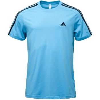 adidas ESSENTIALS SINGLE JERSEY 3-STRIPES Pánské tričko, modrá, velikost