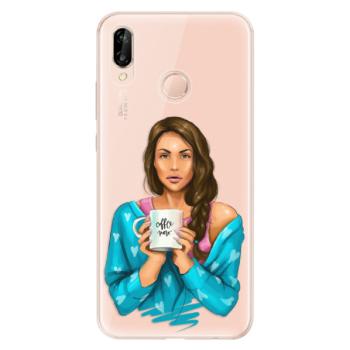 Odolné silikonové pouzdro iSaprio - Coffe Now - Brunette - Huawei P20 Lite