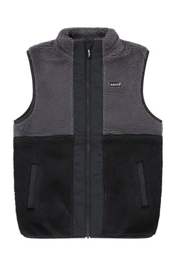 Dětská vesta Levi's SHERPA VEST černá barva, 8EL248