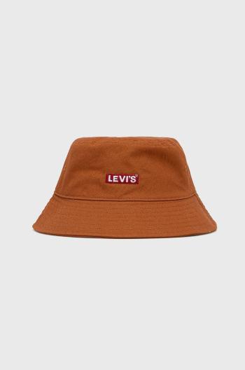 Bavlněná čepice Levi's hnědá barva, bavlněný