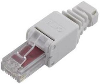 RJ45 konektor TRU COMPONENTS - zástrčka, rovná RJ45 šedá, 1 ks