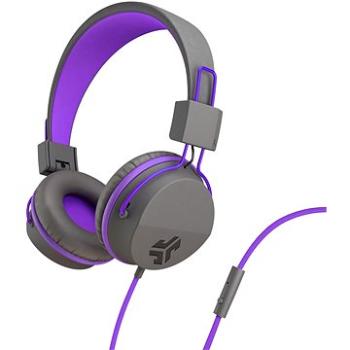 JLAB JBuddies Studio Over-Ear Folding Kids Headphones Grey/Purple (IEUHJKSTUDIORGRYPRP6)