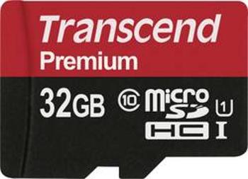 Paměťová karta microSDHC, 32 GB, Transcend Premium, Class 10, UHS-I