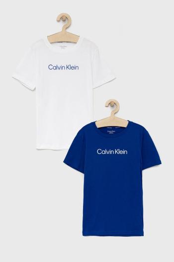 Dětské bavlněné tričko Calvin Klein Underwear tmavomodrá barva, s potiskem
