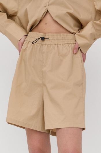 Bavlněné šortky Birgitte Herskind dámské, béžová barva, hladké, high waist