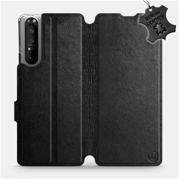 Flip pouzdro na mobil Sony Xperia 1 II - Černé - kožené - Black Leather (5903516242696)