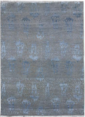 Diamond Carpets koberce Ručně vázaný kusový koberec Diamond DC-EKT 10 Silver/blue - 140x200 cm Modrá