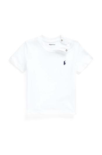 Bavlněné dětské tričko Polo Ralph Lauren bílá barva, 320832904033