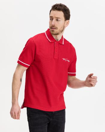 Tommy Hilfiger Tipped Signature Polo triko Červená