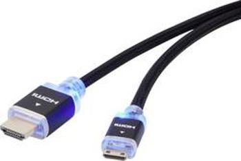 HDMI kabel SpeaKa Professional [1x HDMI zástrčka - 1x mini HDMI zástrčka C] černá 1.00 m