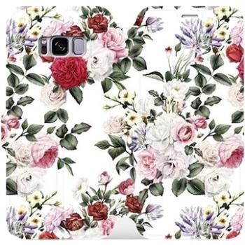Flipové pouzdro na mobil Samsung Galaxy S8 - MD01S Růže na bílé (5903226177523)