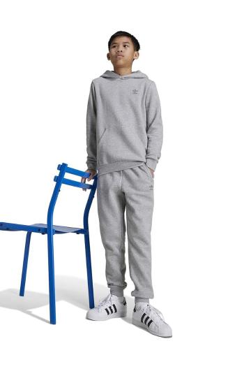 Dětská mikina adidas Originals HOODIE šedá barva, s kapucí, melanžová, IX5285