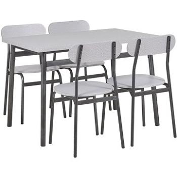 Sada jídelního stolu a 4 židlí šedá s černou VELDEN, 251908 (beliani_251908)