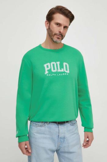 Mikina Polo Ralph Lauren pánská, zelená barva, s potiskem, 710934715