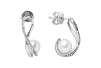 Gaura Pearls Stříbrné perlové náušnice se zirkony Gaura Pearls SK18429E