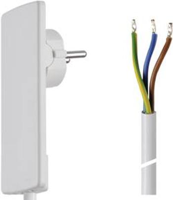 Síťový kabel Schulte Elektrotechnik, plochá zástrčka/otevřený konec, 1,5 m, bílá