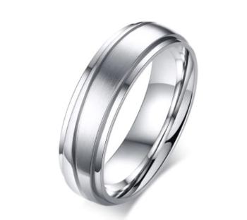Ziskoun Doubline- prsten z chirurgické oceli ve stříbrné barvě SR181 Velikost: 9