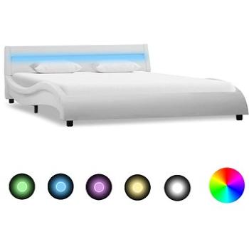 Rám postele s LED světlem bílý umělá kůže 120x200 cm (285674)