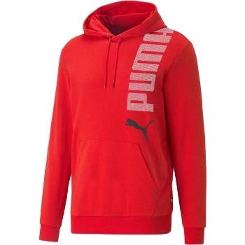 Puma ESS+LOGO LAB HOODIE TR Pánská mikina, červená, velikost S