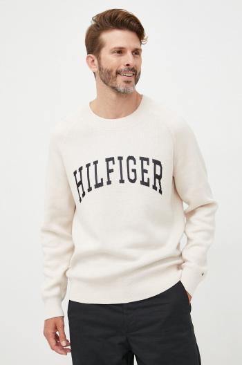 Svetr Tommy Hilfiger pánský, béžová barva,