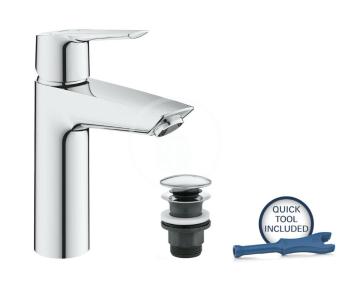 GROHE QuickFix Start Umyvadlová baterie s výpustí Push-Open, studený start, chrom 23746002