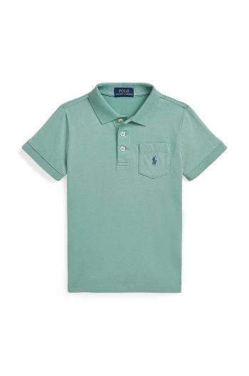 Dětská bavlněná polokošile Polo Ralph Lauren zelená barva, 322942065002