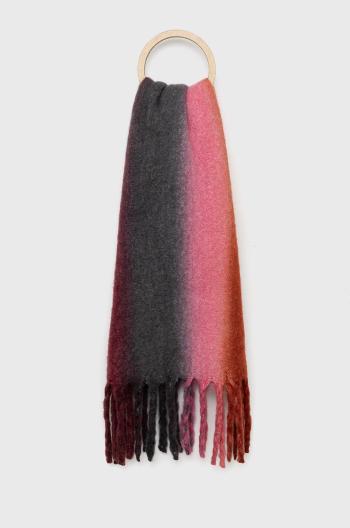 Šátek z vlněné směsi Answear Lab růžová barva, vzorovaný