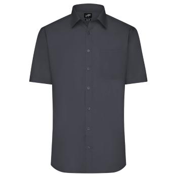 James & Nicholson Pánská košile s krátkým rukávem JN680 - Tmavě šedá | XXL