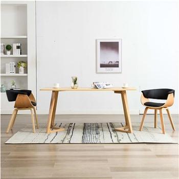 Jídelní židle 2 ks černé ohýbané dřevo a umělá kůže (278733)