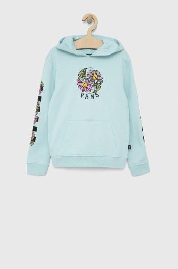 Dětská bavlněná mikina Vans ELEVATED MINDS HOODIE BLUE GLOW s kapucí, s potiskem