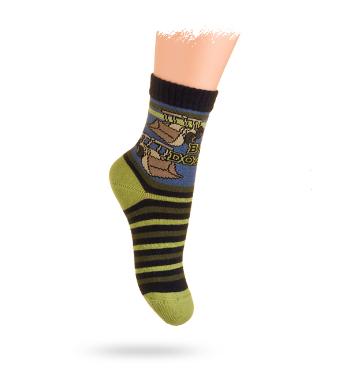 WOLA Dětské ponožky s obrázkem NAKLADAČE zelené Velikost: 21-23