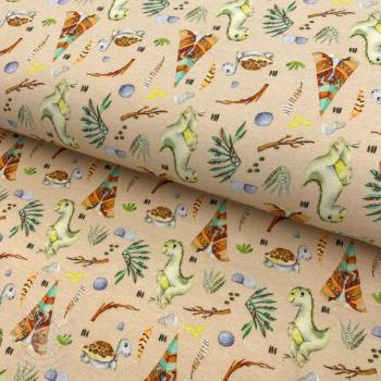 Úplet Snoozy fabrics Rex beige digital print