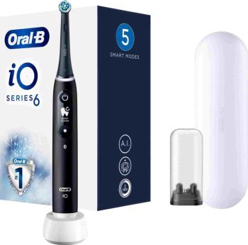 Oral-B iO6 elektrický zubní kartáček, magnetický, 5 režimů, displej, umělá inteligence, časovač, černý