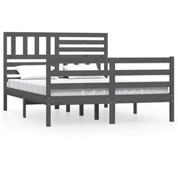 Rám postele šedý masivní dřevo 160 × 200 cm, 3101100 (3101100)