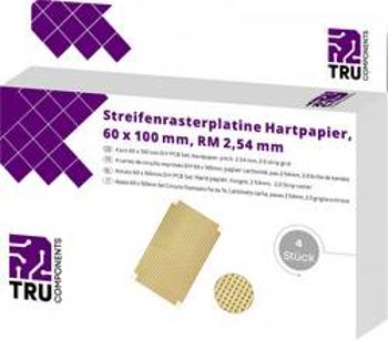 Eurodeska tvrzený papír TRU COMPONENTS T1906SA040, (d x š) 100 mm x 60 mm, tloušťka 35 µm, RM 2.54 mm, 4 ks