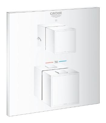 GROHE Grohtherm Cube Termostatická baterie pod omítku pro 2 spotřebiče, chrom 24154000