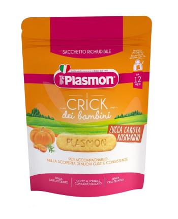 6x PLASMON Sušenky zeleninové Crick dýně, mrkev a rozmarýn 100 g, 12m+