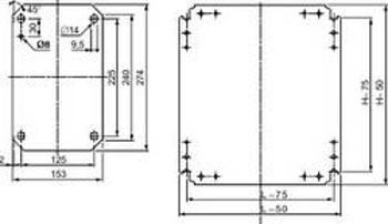 Montážní deska Schneider Electric NSYMM54, pozinkovaná ocel, (d x š) 500 mm x 400 mm, 1 ks