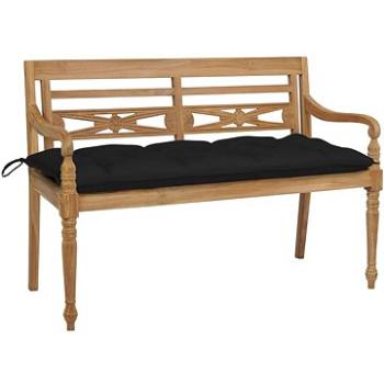 SHUMEE Lavice Batavia s černou poduškou 120 cm teak 3062176 (3062176)