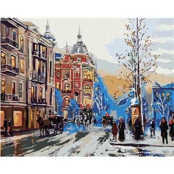 Malování podle čísel - Zimní městská ulička (HRAbz33195nad)