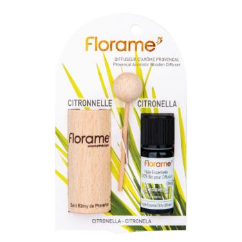 Difuzér provensálský dřevěný + éterický olej Citronela 10 ml BIO FLORAME