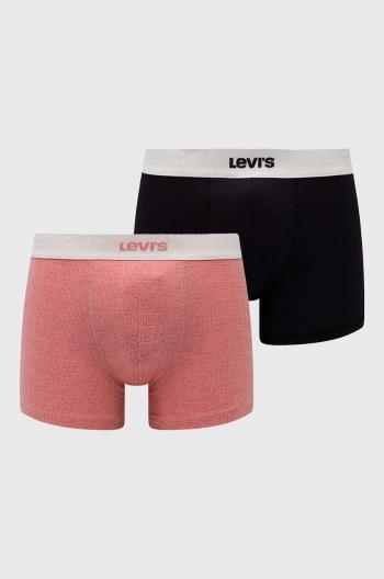 Boxerky Levi's 2-pack pánské, růžová barva