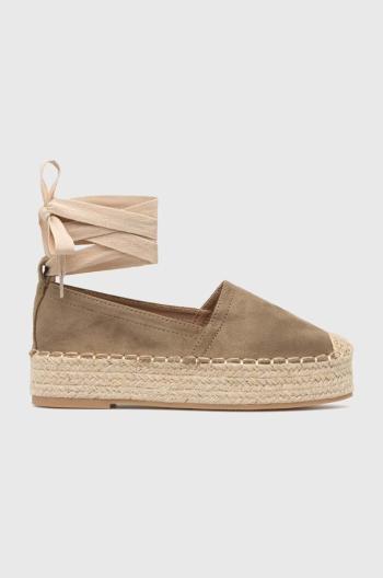 Espadrilky Answear Lab zelená barva, na platformě