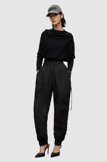 Kalhoty AllSaints dámské, černá barva, jednoduché, high waist