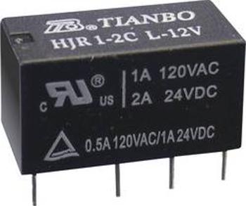 Signálové relé Tianbo Electronics HJR1-2C-L-12VDC, 2 A , 60 V/DC/ 240 V/AC , 120 VA/ 60 W