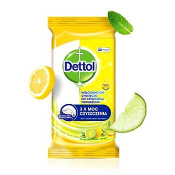 DETTOL Antibakteriální ubrousky na povrchy Citron a Limeta 32 ks (5900627074307)