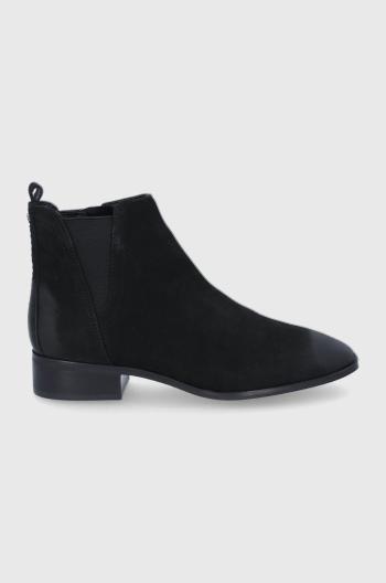 Semišové kotníkové boty Aldo Torwenflex dámské, černá barva, na plochém podpatku