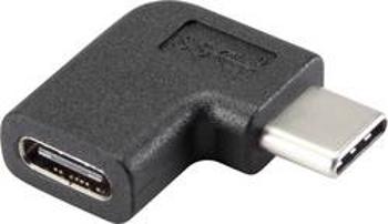 Adaptér USB 3.1 (Gen 2) Renkforce [1x USB-C™ zástrčka - 1x USB-C™ zásuvka] černá 90° zatočeno doprava