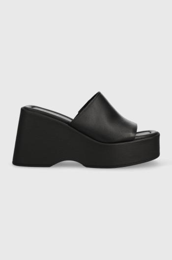 Kožené pantofle Aldo Betta dámské, černá barva, na klínku, 13542775.BETTA
